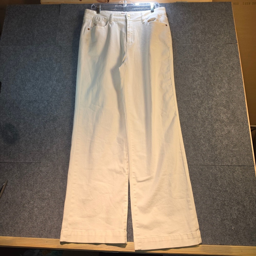 Judy Blue Wide Leg Jeans Women 15/32 White Excellent High Rise Stretch JB88969